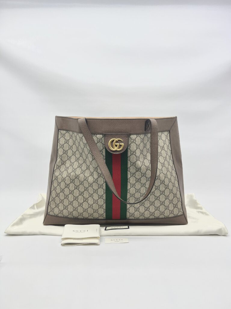 Gucci Ophidia Soft Tote Bag GG Supreme Brown GHW