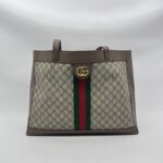 Gucci Ophidia Soft Tote Bag GG Supreme Brown GHW