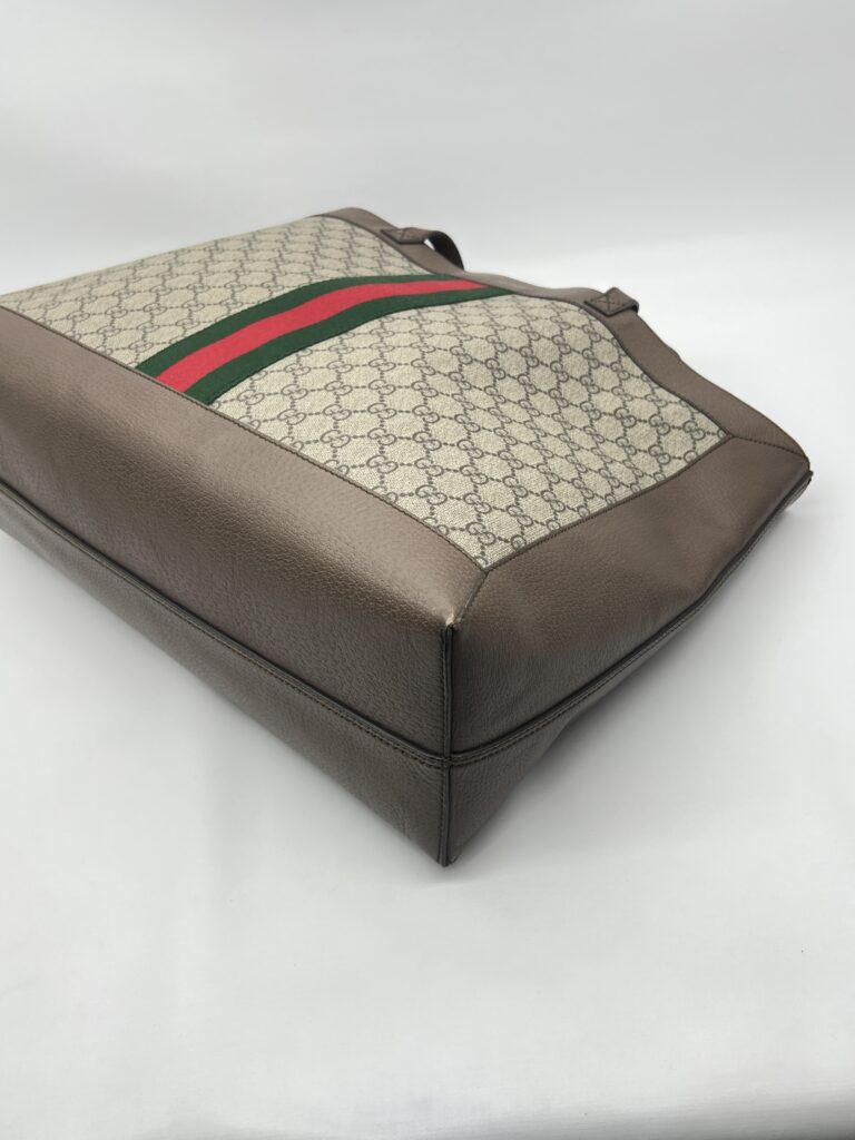 Gucci Ophidia Soft Tote Bag GG Supreme Brown GHW