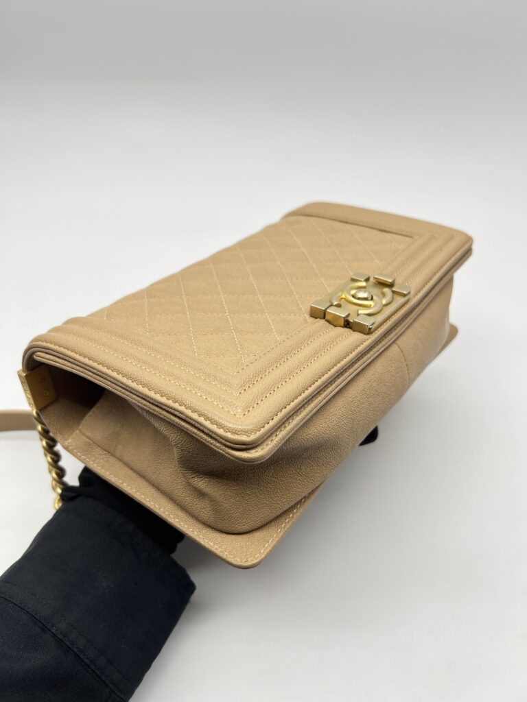 Chanel Boy 25 Caviar Dark Beige GHW