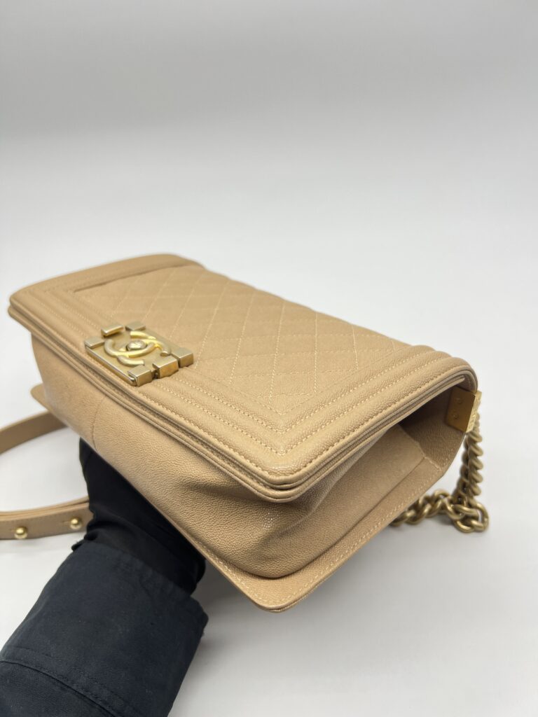 Chanel Boy 25 Caviar Dark Beige GHW