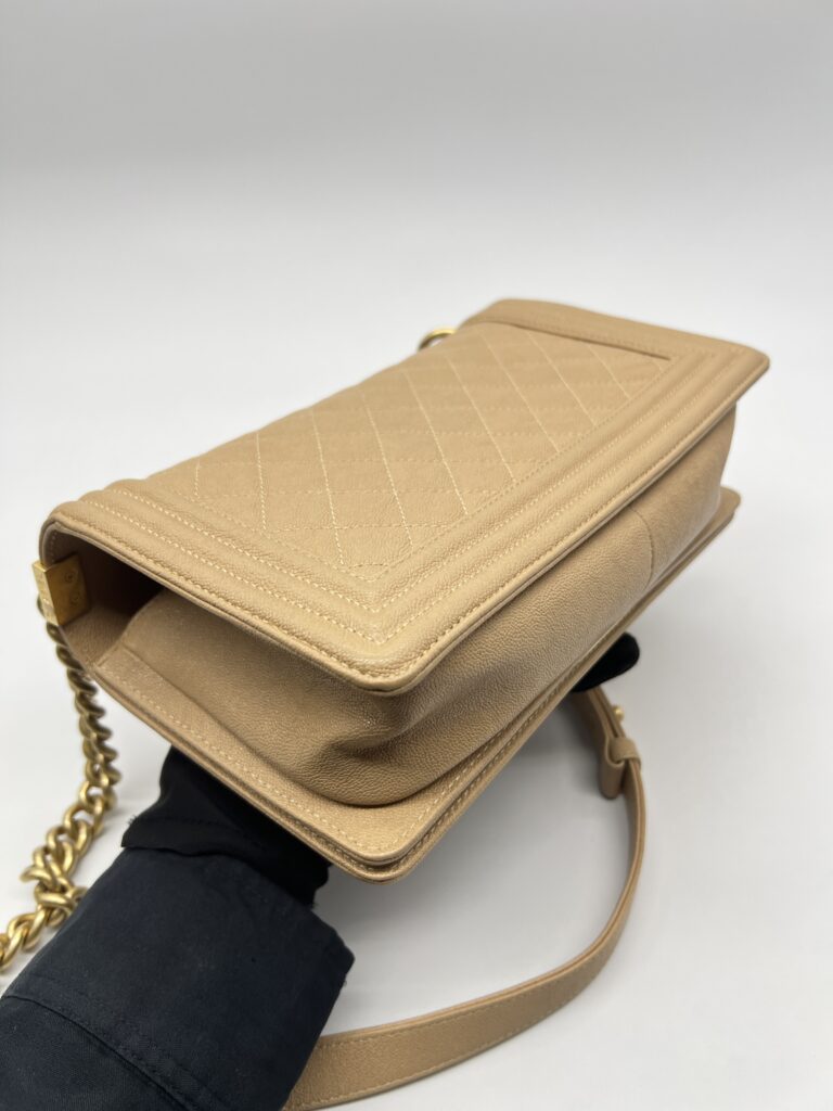Chanel Boy 25 Caviar Dark Beige GHW
