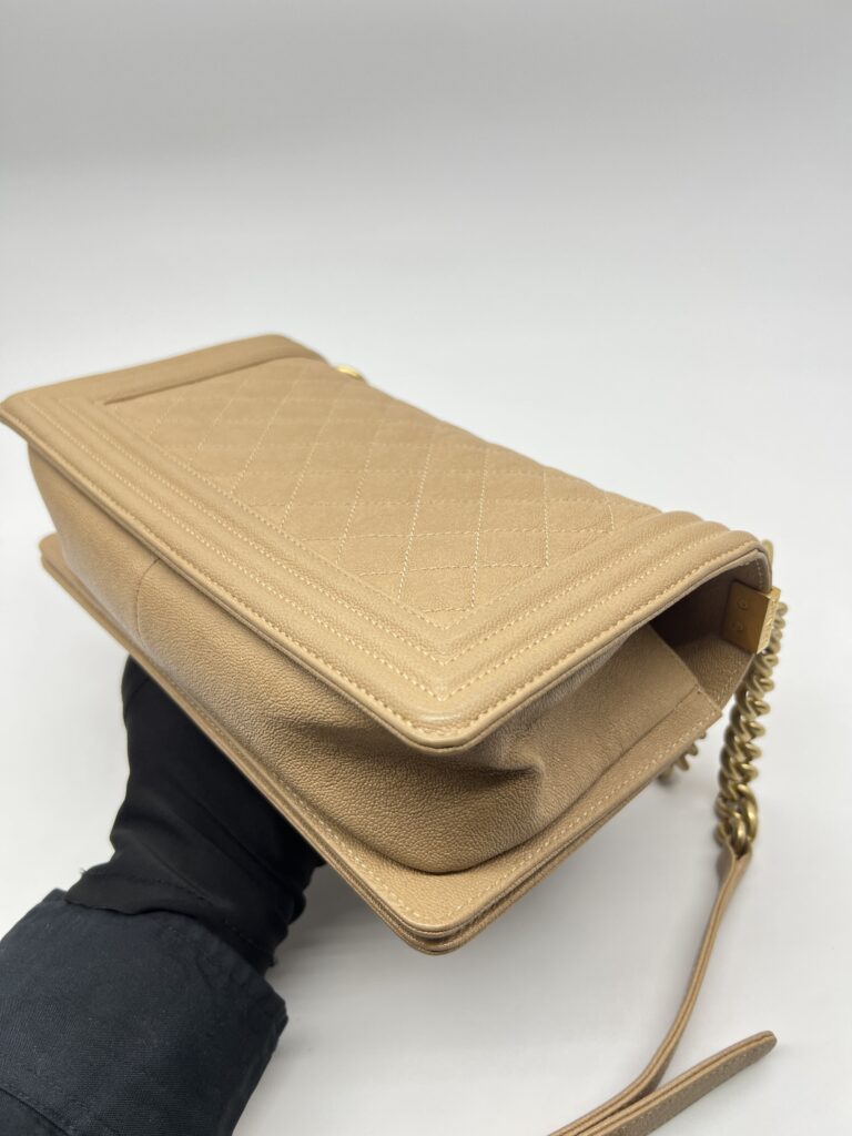 Chanel Boy 25 Caviar Dark Beige GHW
