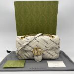 Gucci Marmont Flap Small X White Balenciaga Logo GHW
