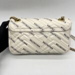 Gucci Marmont Flap Small X White Balenciaga Logo GHW