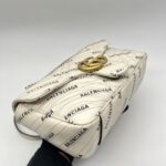 Gucci Marmont Flap Small X White Balenciaga Logo GHW