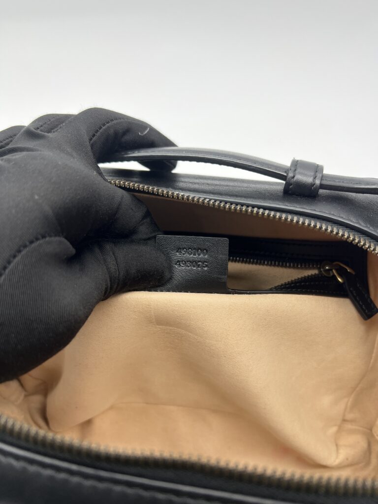 Gucci Marmont Zip Top Handle Leather Black GHW