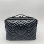 Gucci Marmont Zip Top Handle Leather Black GHW