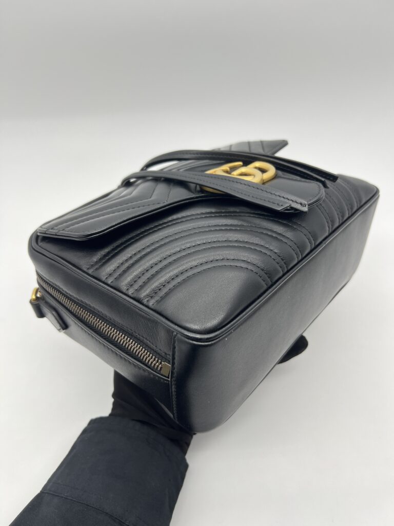 Gucci Marmont Zip Top Handle Leather Black GHW