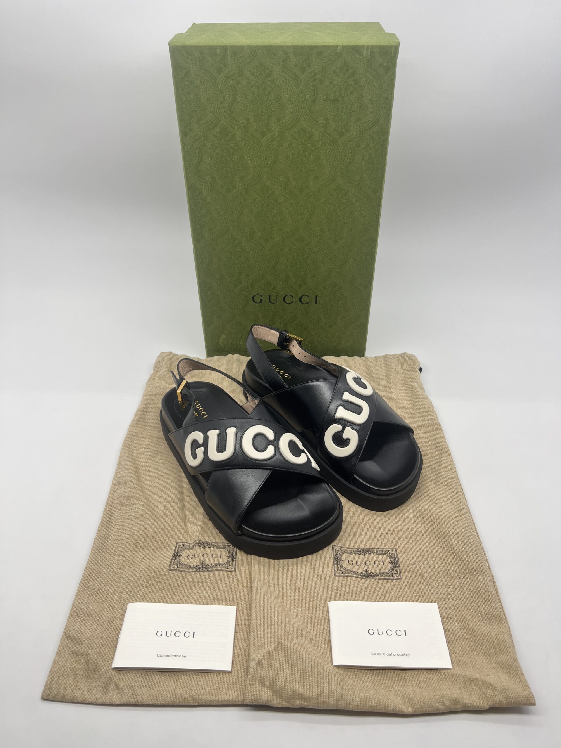 Gucci Elizabeth Nappa Black White Logo
