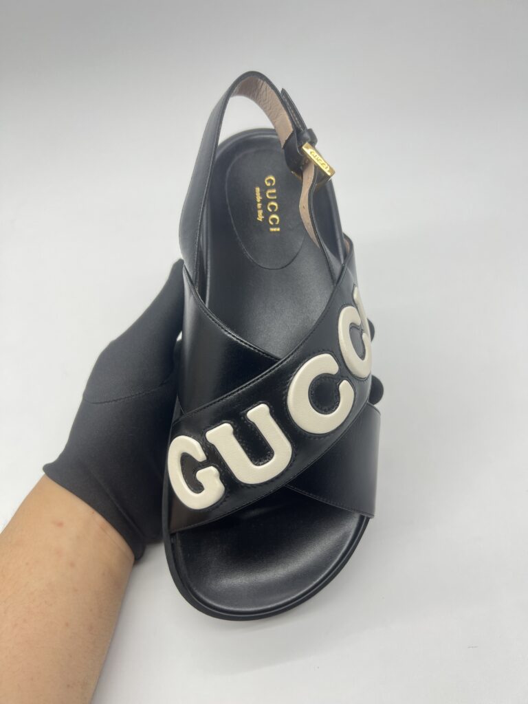 Gucci Elizabeth Nappa Black White Logo