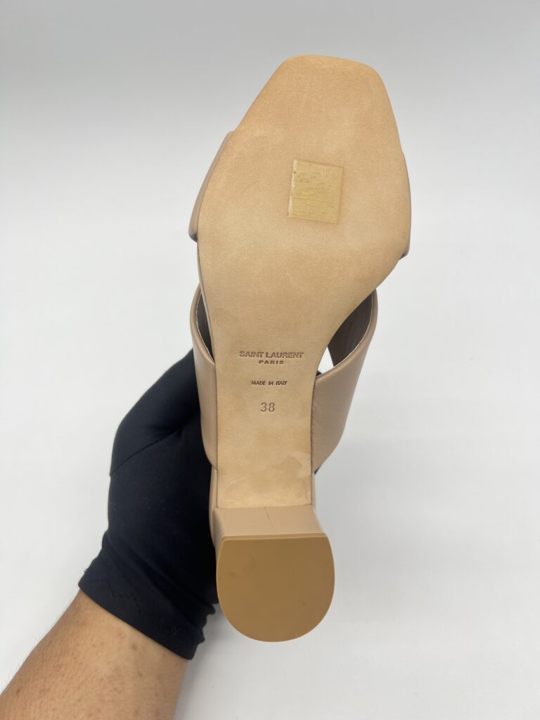 Saint Laurent Loulou Mules 70 Nude