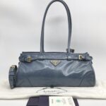 Prada Bonnie Medium In Pelle Soft Lux Avio GHW