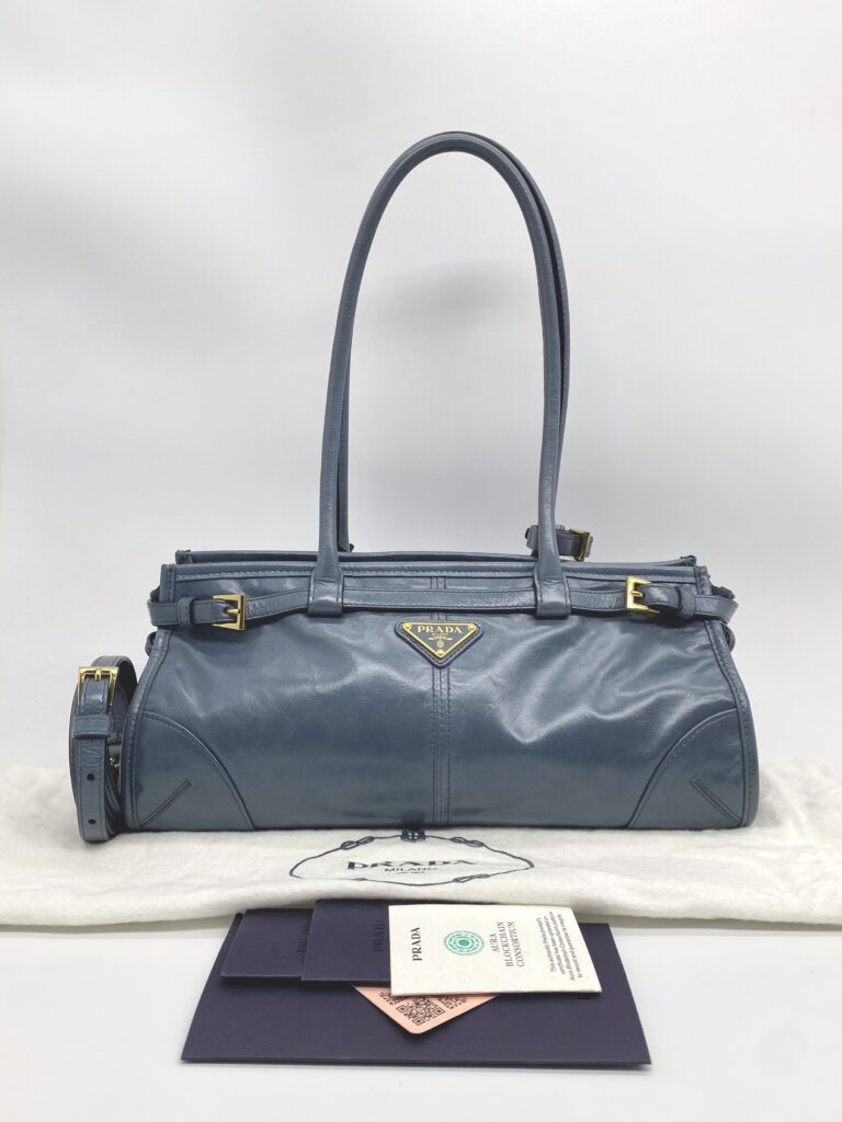 Prada Bonnie Medium In Pelle Soft Lux Avio GHW