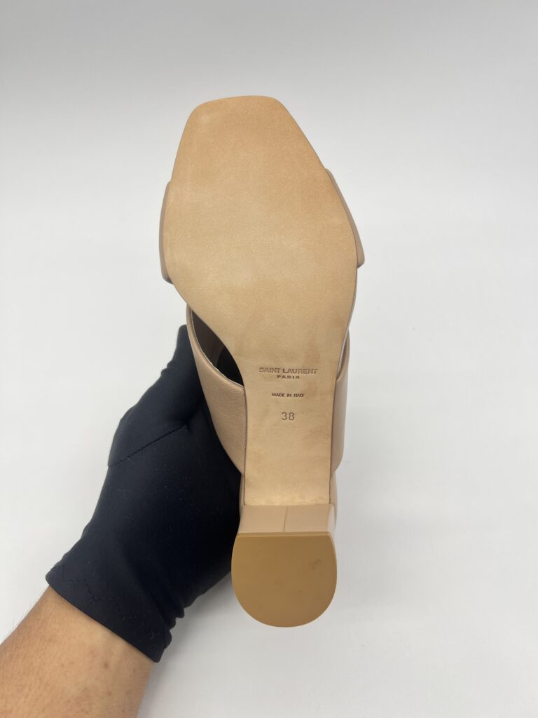 Saint Laurent Loulou Mules 70 Nude