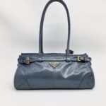 Prada Bonnie Medium In Pelle Soft Lux Avio GHW