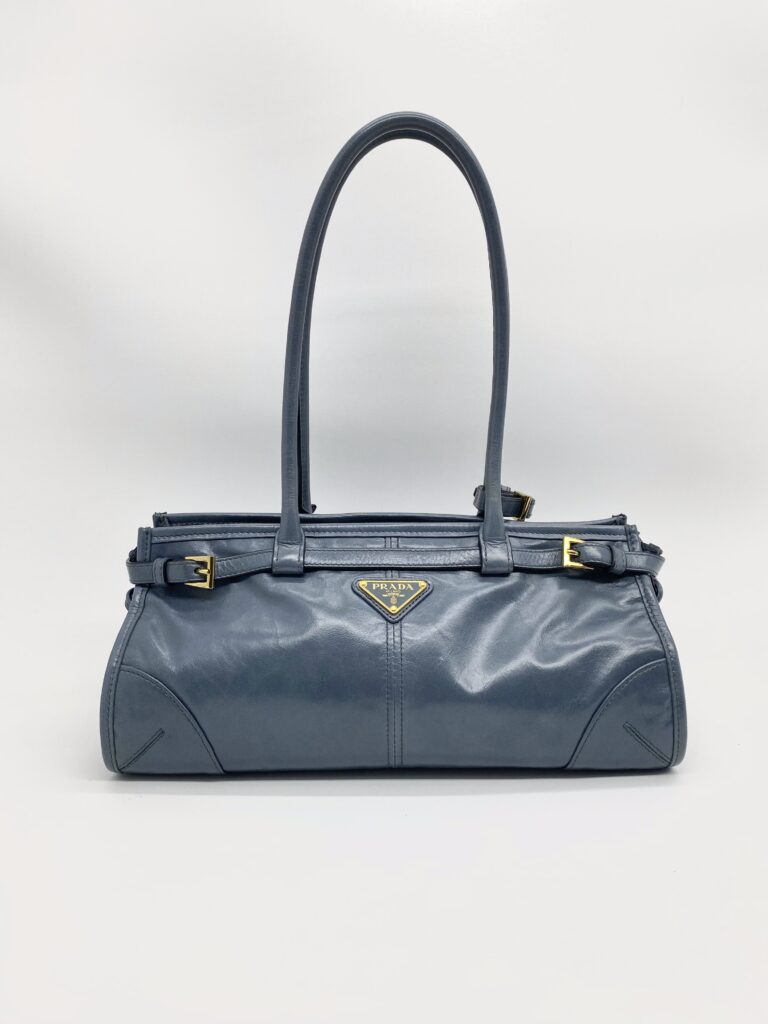 Prada Bonnie Medium In Pelle Soft Lux Avio GHW