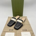 Gucci GG Slide Sandal Black White