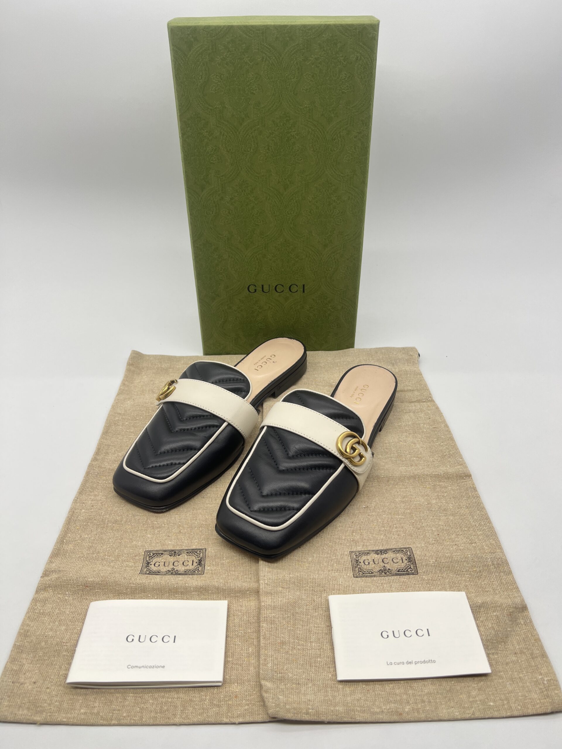 Gucci GG Slide Sandal Black White