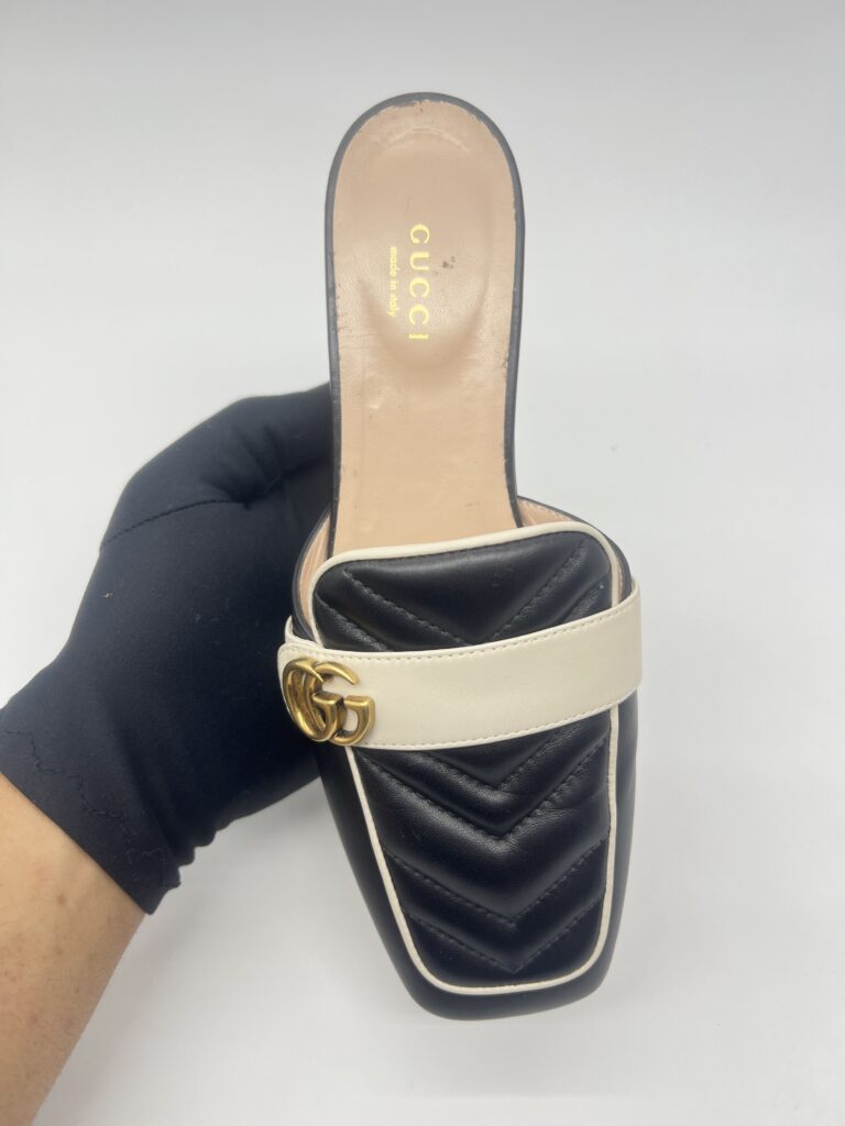 Gucci GG Slide Sandal Black White