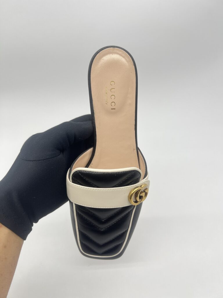 Gucci GG Slide Sandal Black White