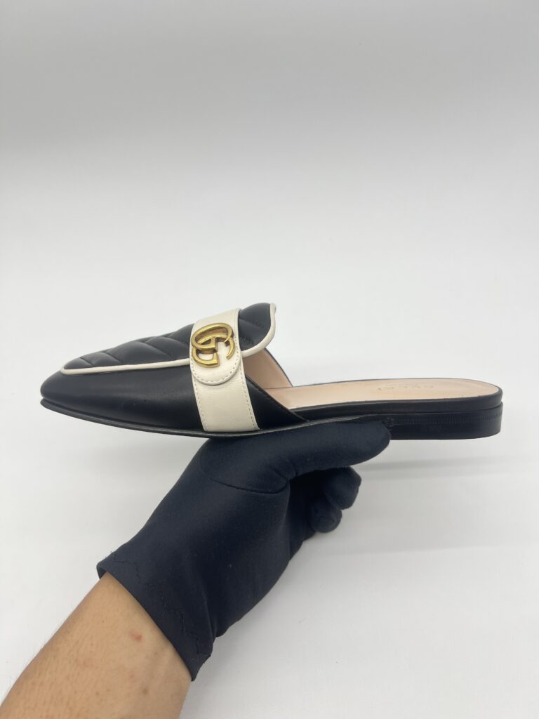 Gucci GG Slide Sandal Black White