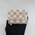 Louis Vuitton Rosalie Coin Purse Damier Azur Rose Ballerine GHW