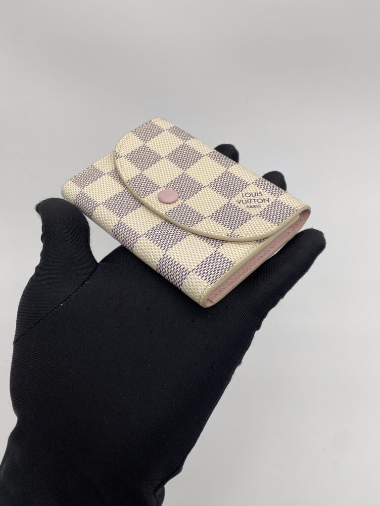 Louis Vuitton Rosalie Coin Purse Damier Azur Rose Ballerine GHW