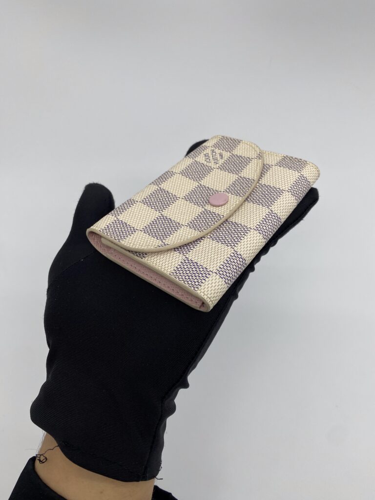 Louis Vuitton Rosalie Coin Purse Damier Azur Rose Ballerine GHW