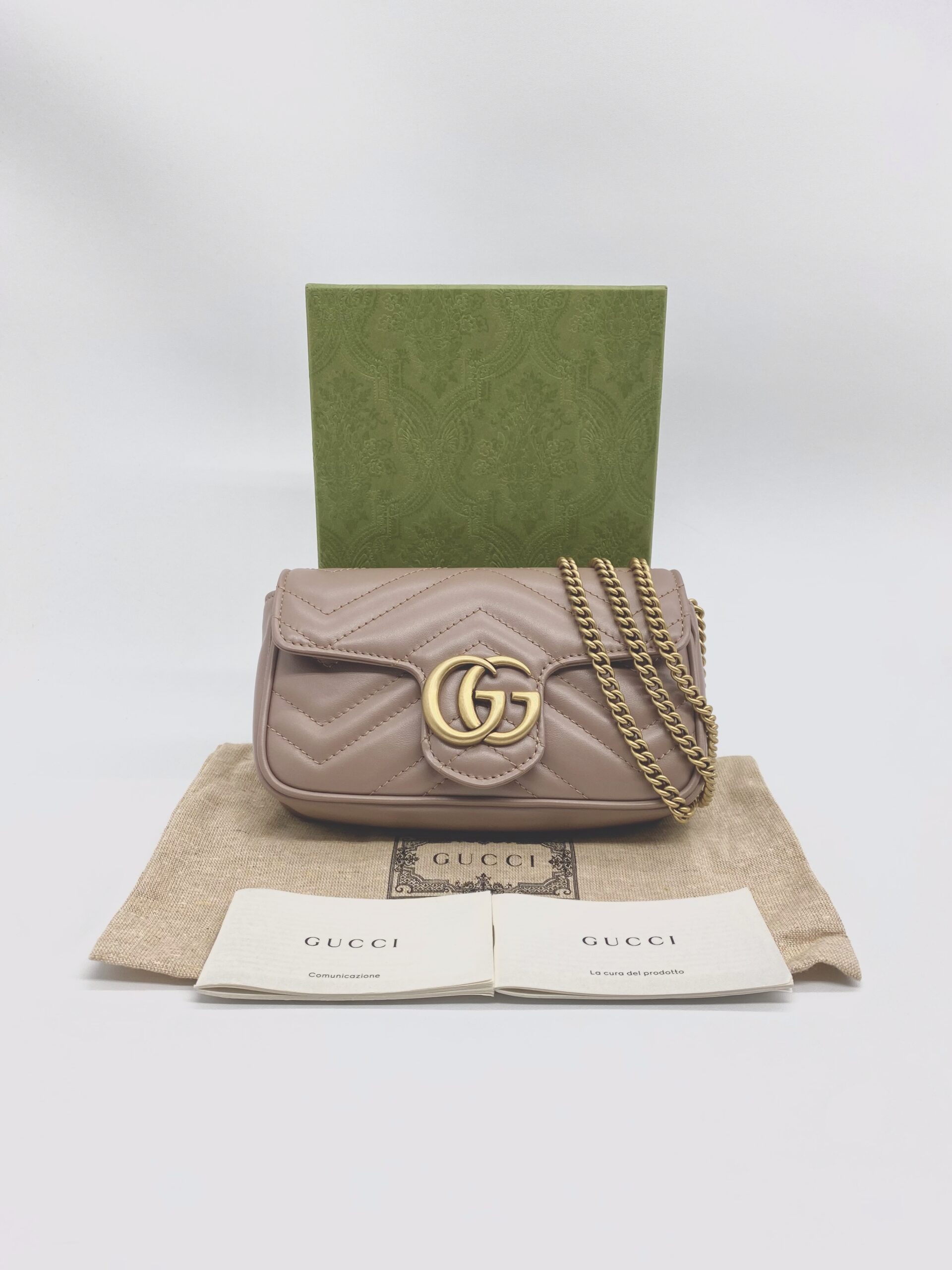 Gucci Marmont Super Mini Nude GHW