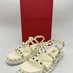Valentino Rockstud Slingback Sandal Ivory