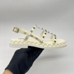 Valentino Rockstud Slingback Sandal Ivory