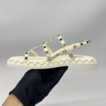 Valentino Rockstud Slingback Sandal Ivory