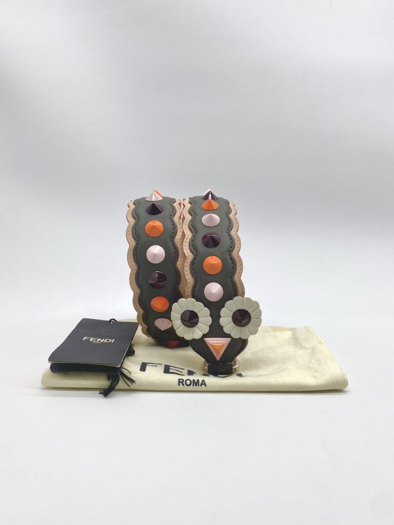 Fendi Strap Studded Flower Grey Multicolor