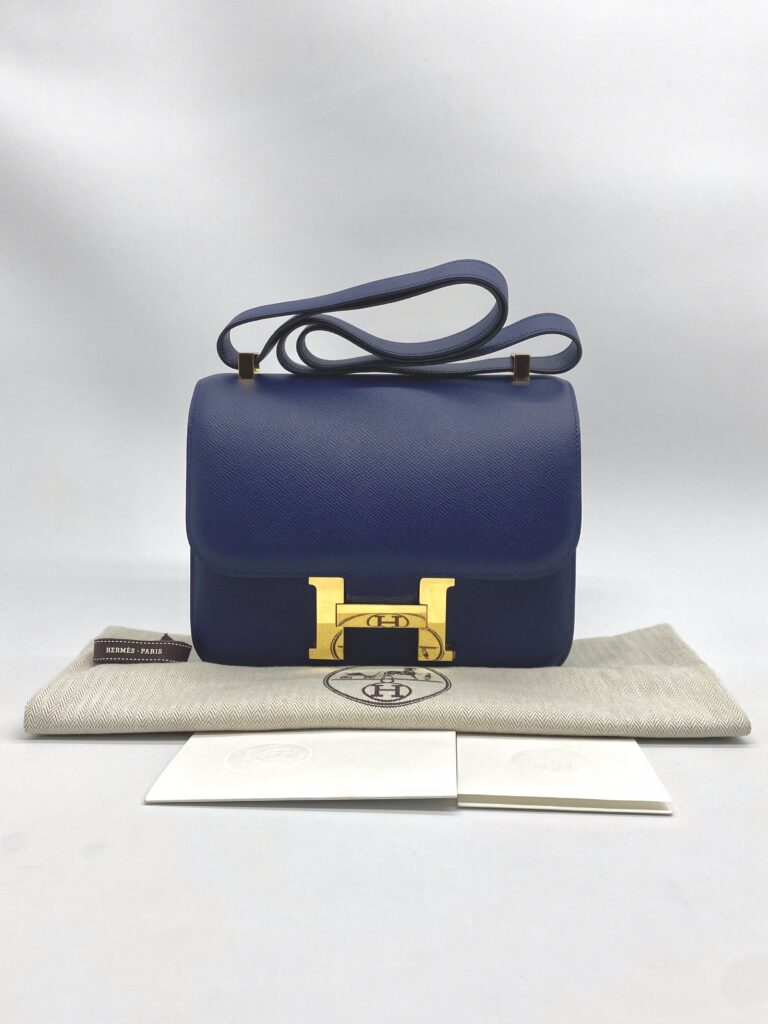 Hermes Constance 24 Epsom Bleu Saphir GHW