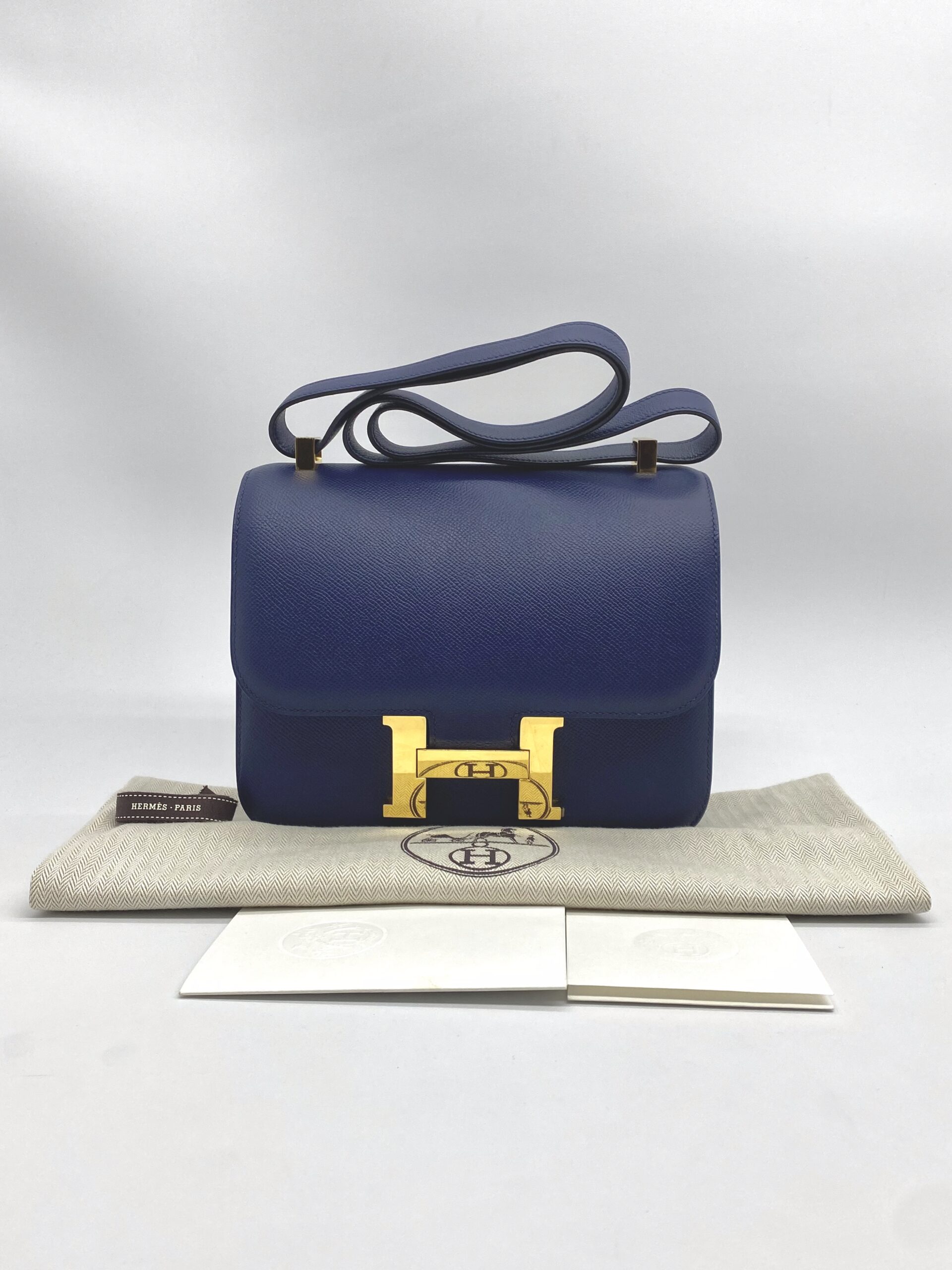 Hermes Constance 24 Epsom Bleu Saphir GHW