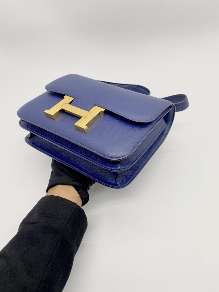 Hermes Constance 24 Epsom Bleu Saphir GHW