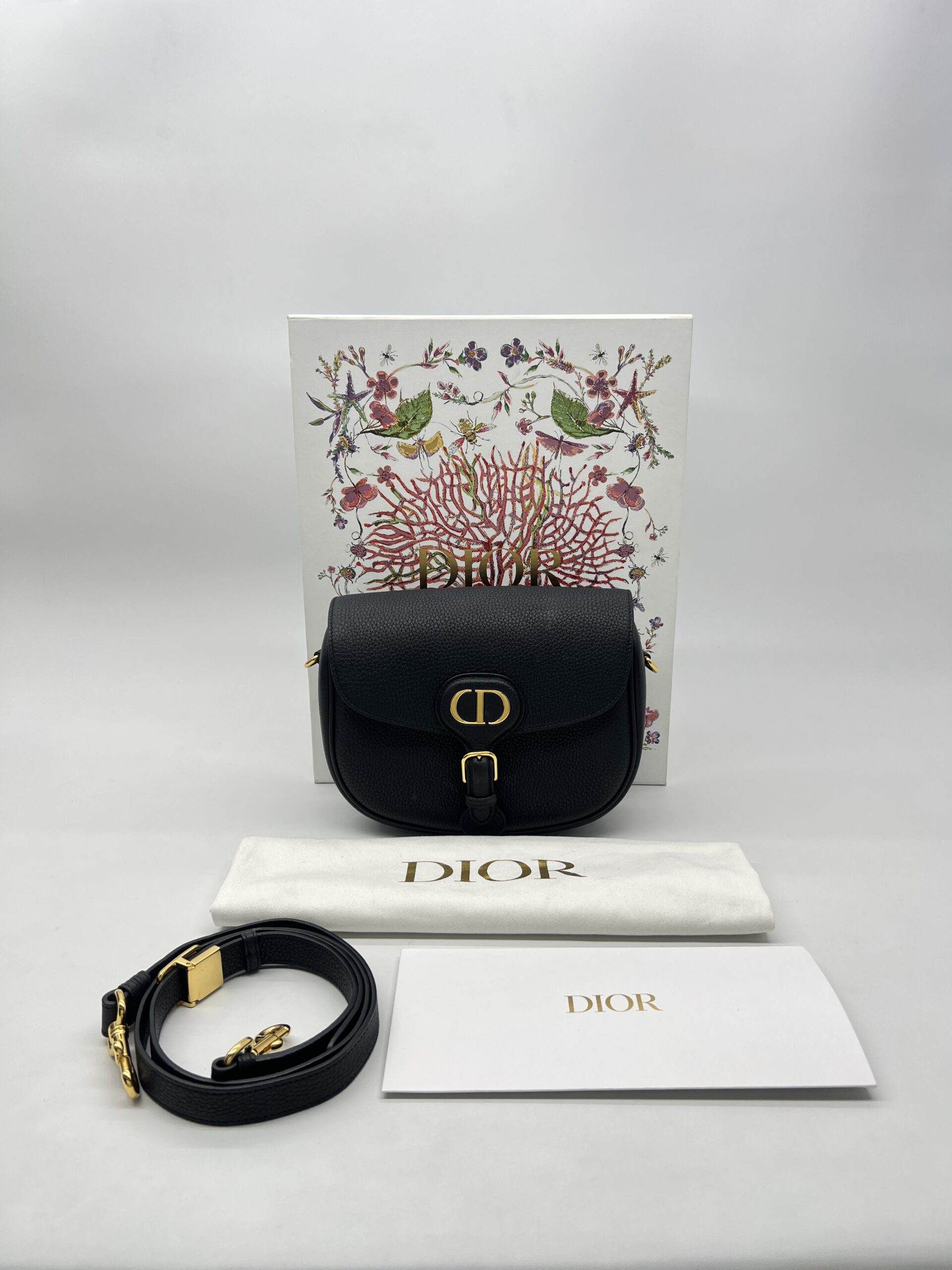 Dior Bobby Medium Grained Black GHW