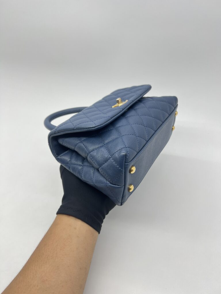 Chanel Small Coco Handle Caviar Blue GHW