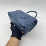 Chanel Small Coco Handle Caviar Blue GHW