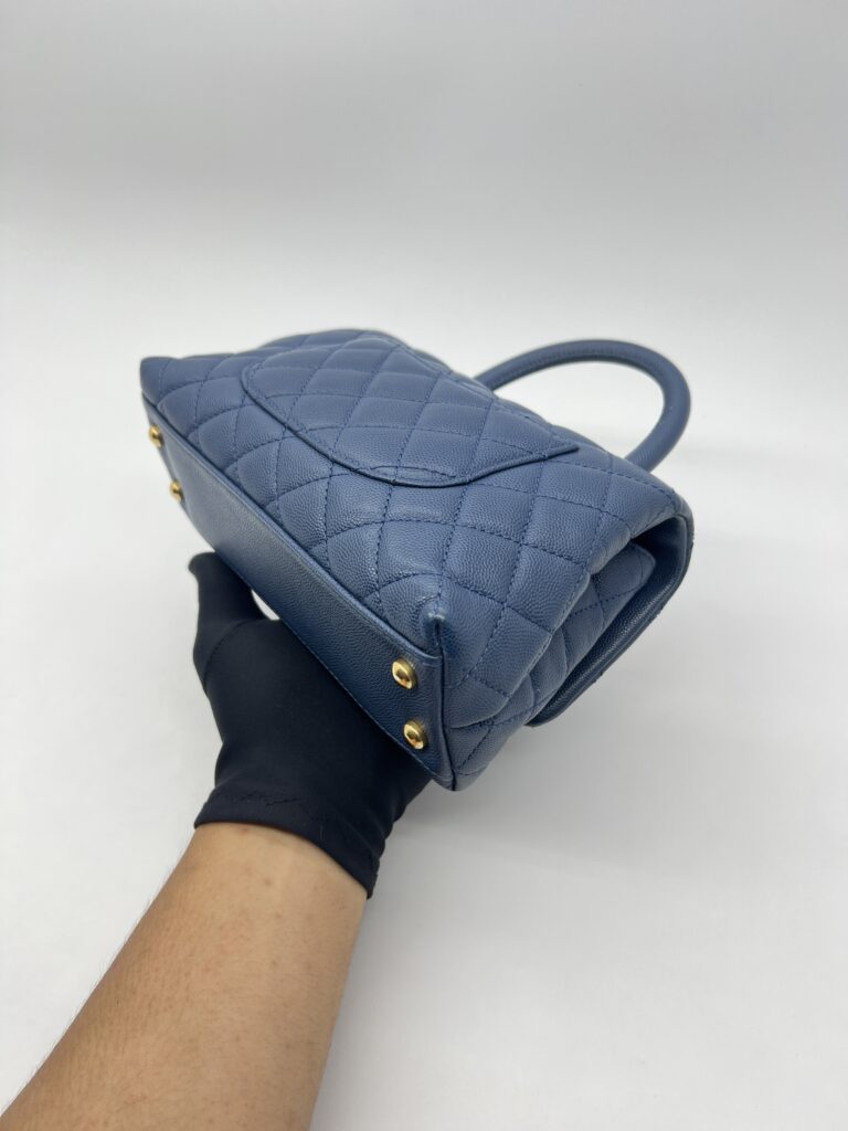 Chanel Small Coco Handle Caviar Blue GHW