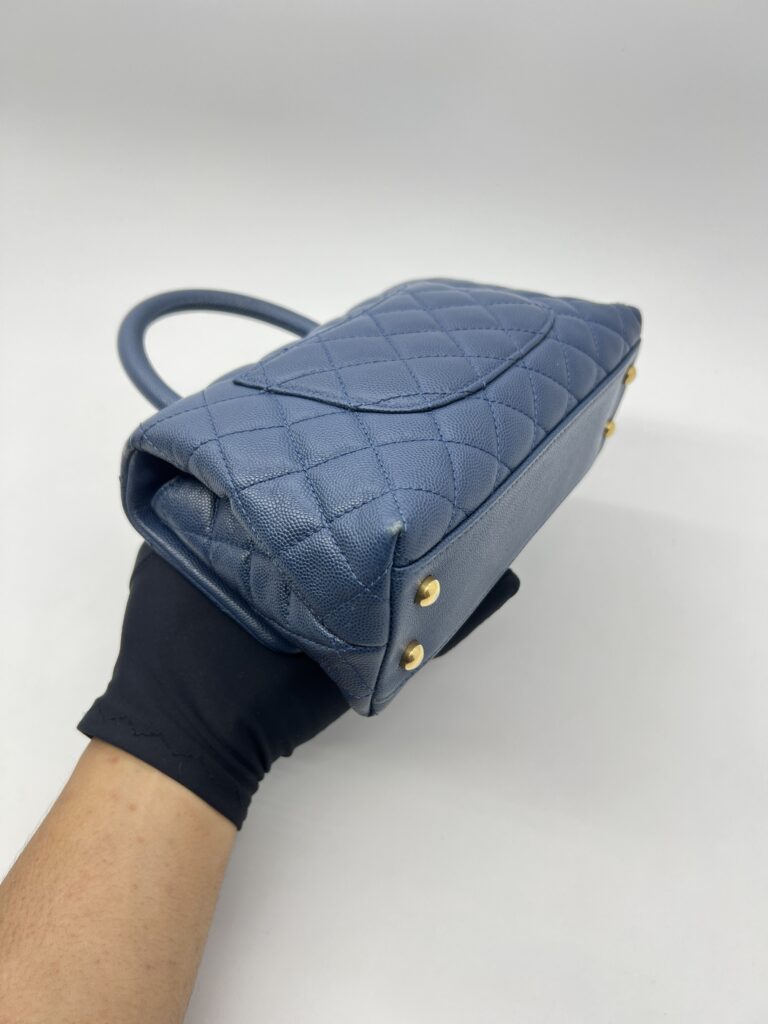 Chanel Small Coco Handle Caviar Blue GHW