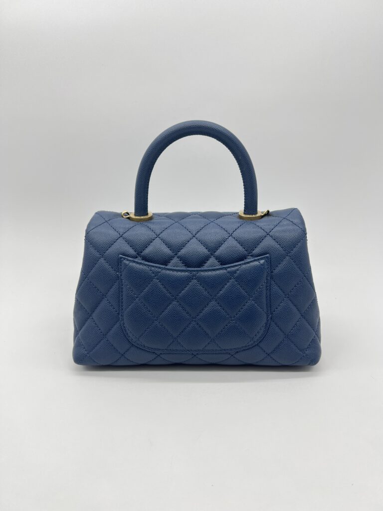 Chanel Small Coco Handle Caviar Blue GHW