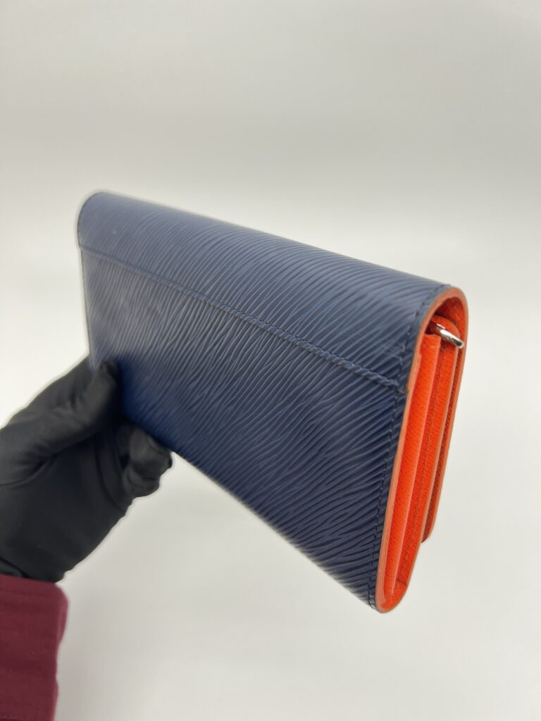 Louis Vuitton Twist Wallet Epi Blue Orange SHW