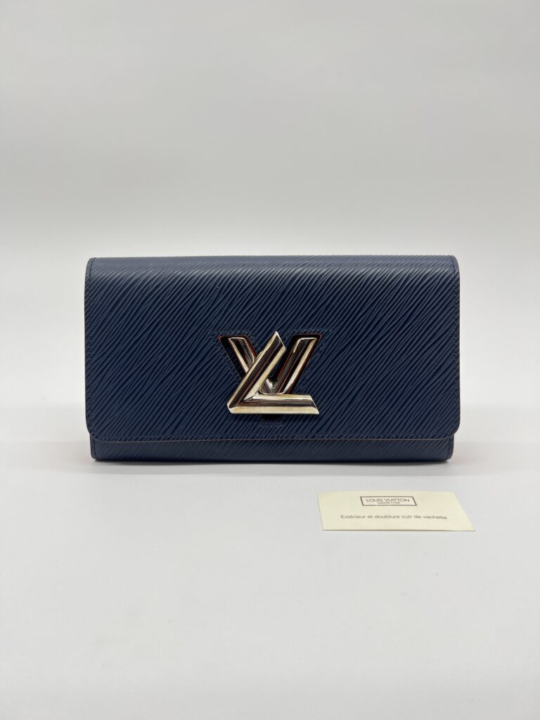 Louis Vuitton Twist Wallet Epi Blue Orange SHW
