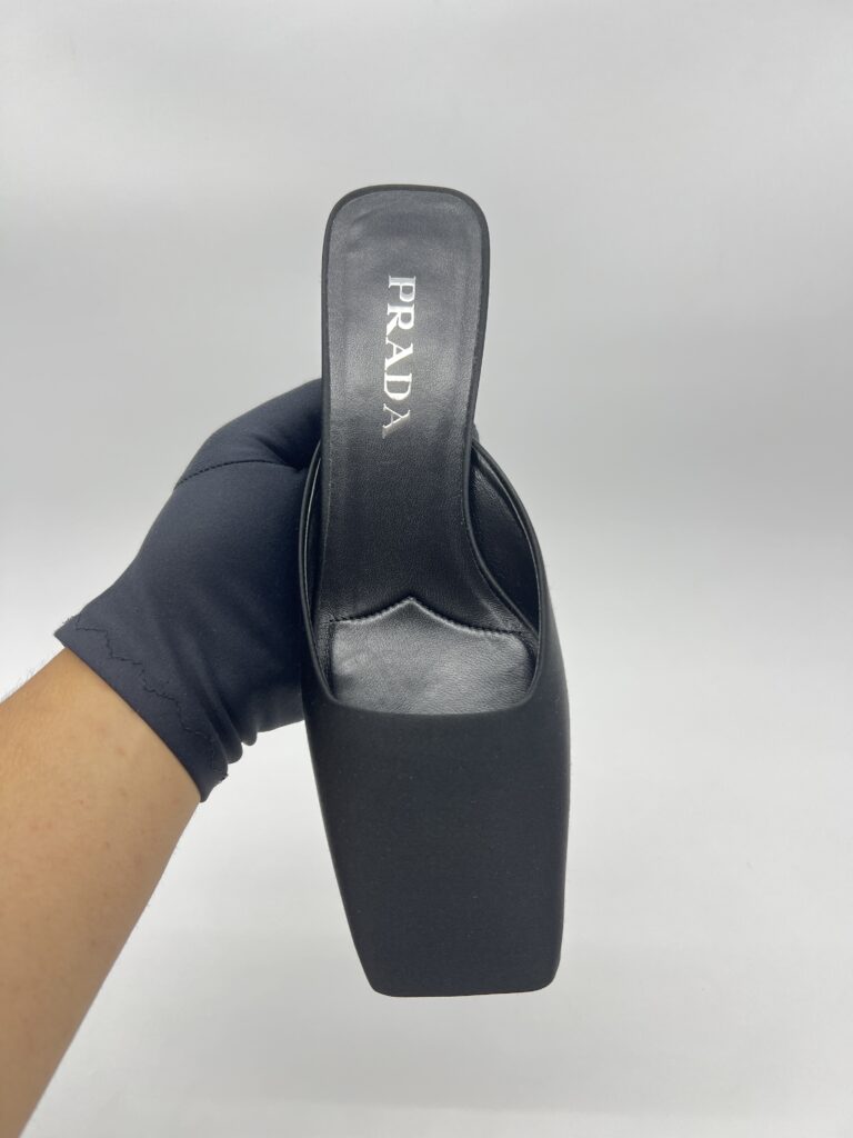 Prada Modellerie Mules Satin Black