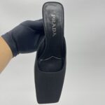 Prada Modellerie Mules Satin Black