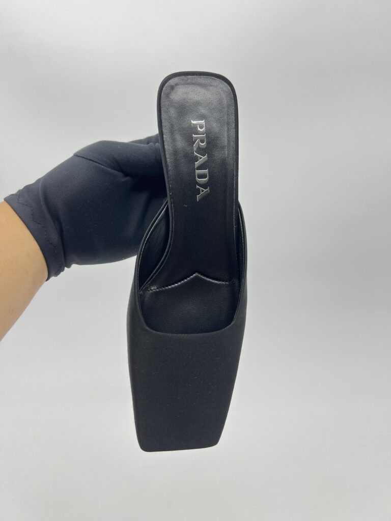 Prada Modellerie Mules Satin Black