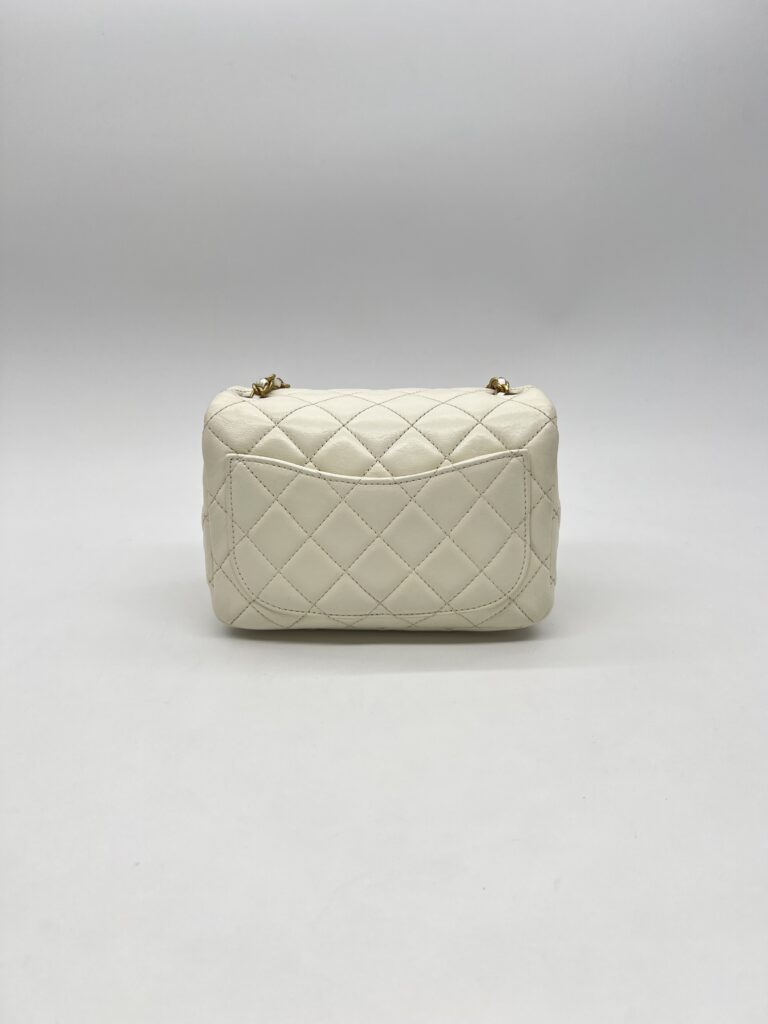 Chanel Mini Flap Bag Pearl Crush White GHW