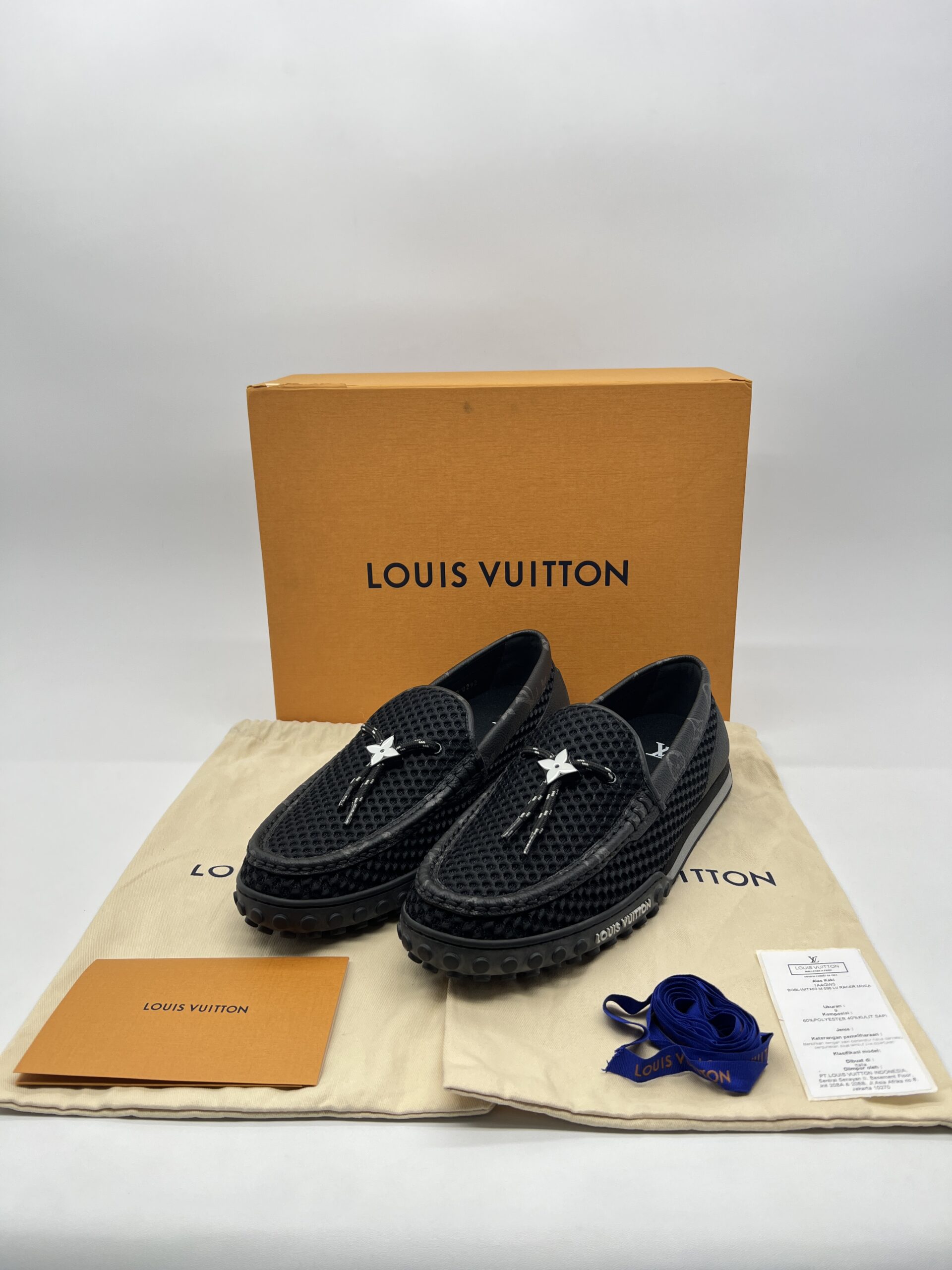 Louis Vuitton Racer Mocassin Monogram Eclipse/Mesh/Black